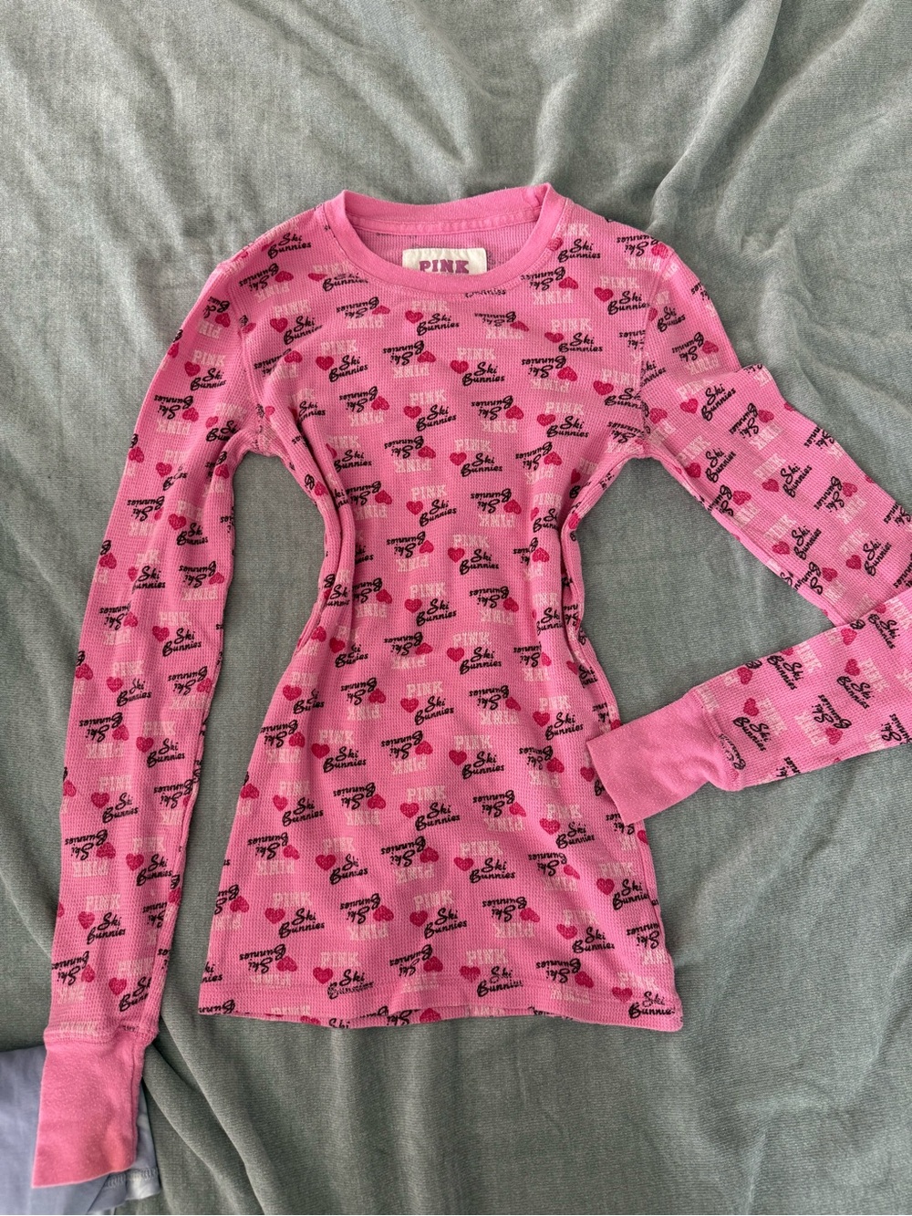 PINK Victoria's Secret Pink ski bunnies rare 2007 top pajamas womens y2k vintage